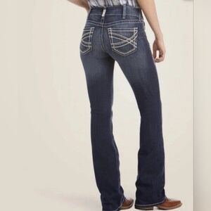 ARIAT REAL Entwined Bootcut Performance Stretch Jeans Women's 31L Dark Wash Mid